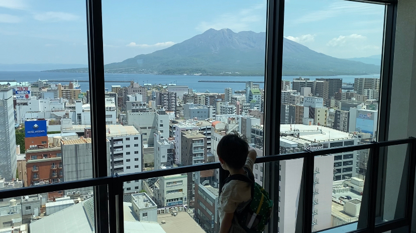 センテラス天文館からの桜島♪